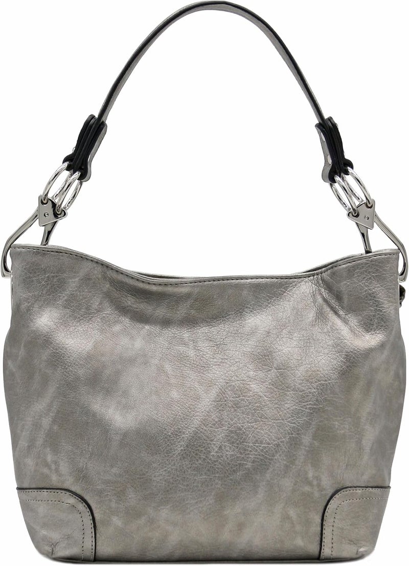 Alyssa Hobo Shoulder Bag with Big Snap Hook Hardware - Image 2